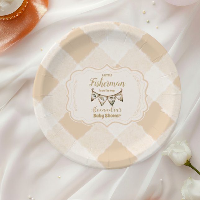 Plato De Papel Little Fishman Fishing Baby Shower (Subido por el creador)