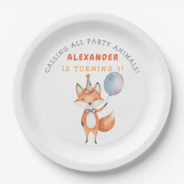 Plato De Papel Little Fox Birthday Party
