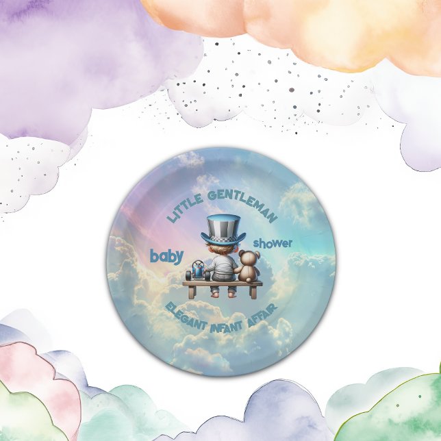 Plato De Papel Little Gentleman Baby Shower | (Subido por el creador)