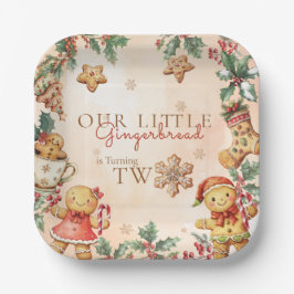 Plato De Papel Little Gingerbread Christmas 2nd Birthday