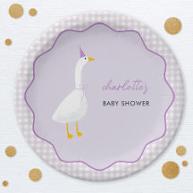 Little Goose Lilac Gingham Baby Shower