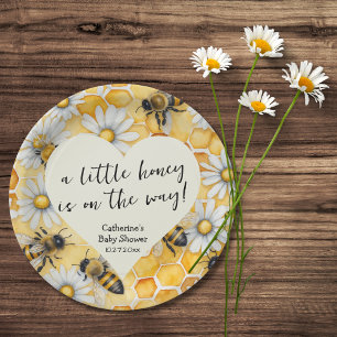 Plato De Papel Little Honey Bee Comb Daisy Spring Baby Shower