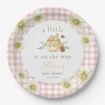 Little Honey On The Way Pink Gingham Baby Shower