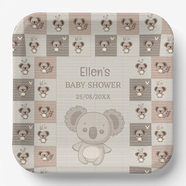Plato De Papel Little Koala Bliss (Anverso)