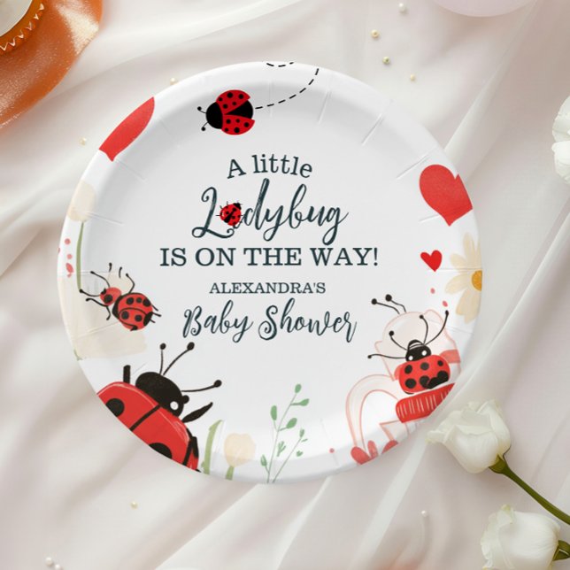 Plato De Papel Little Ladybug Chica Baby Shower (Subido por el creador)