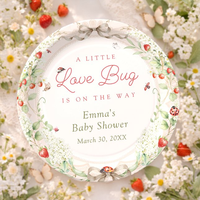 Plato De Papel Little Love Bug Baby Shower (Subido por el creador)