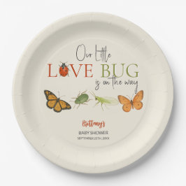 Plato De Papel Little Love Bug Baby Shower Butfly