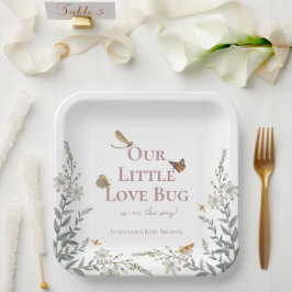 Plato De Papel Little Love Bug Baby Shower Gender Neutral