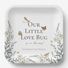 Plato De Papel Little Love Bug Baby Shower Gender Neutral