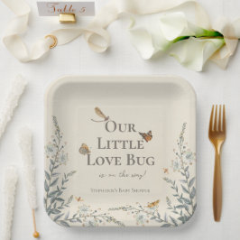 Plato De Papel Little Love Bug Baby Shower Gender Neutral