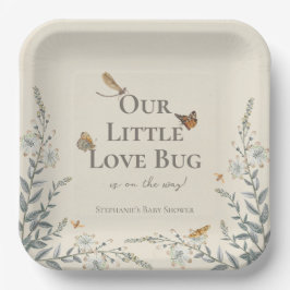 Plato De Papel Little Love Bug Baby Shower Gender Neutral