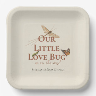 Plato De Papel Little Love Bug Baby Shower Gender Neutral