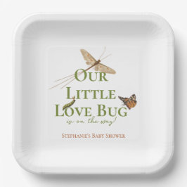 Plato De Papel Little Love Bug Baby Shower Gender Neutral