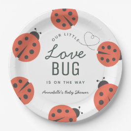 Plato De Papel Little Love Bug Ladybug Baby Shower