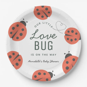 Plato De Papel Little Love Bug Ladybug Baby Shower