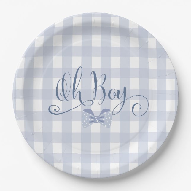 Plato De Papel Little Man Blue bow tie (Anverso)