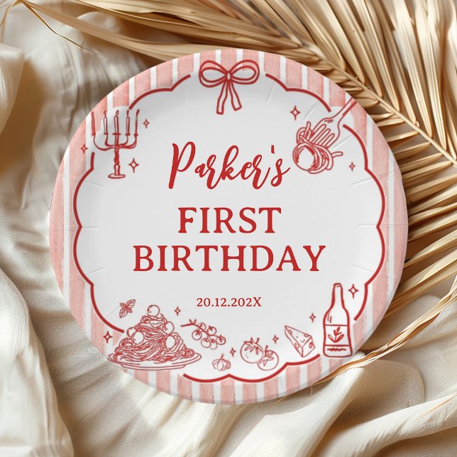 Plato De Papel Little Meatball Italian Pasta Birthday Party (Subido por el creador)