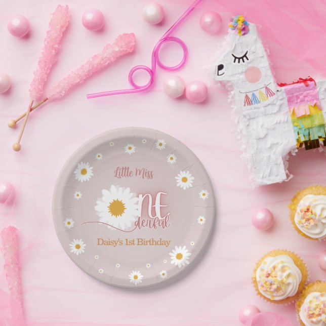 Plato De Papel Little Miss Onederful 1st Birthday (Fiesta)