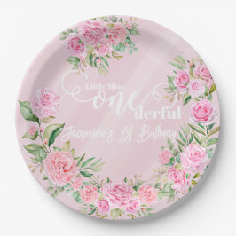 Plato De Papel Little Miss ONEderful 1st First Birthday