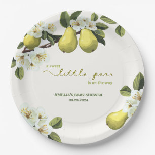 Plato De Papel Little Pear está en camino de la fruta tema de la