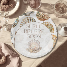 Plato De Papel Little Pearl Under The Sea You Soon Baby Shower