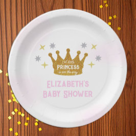 Plato De Papel Little Princess Girl Baby Shower