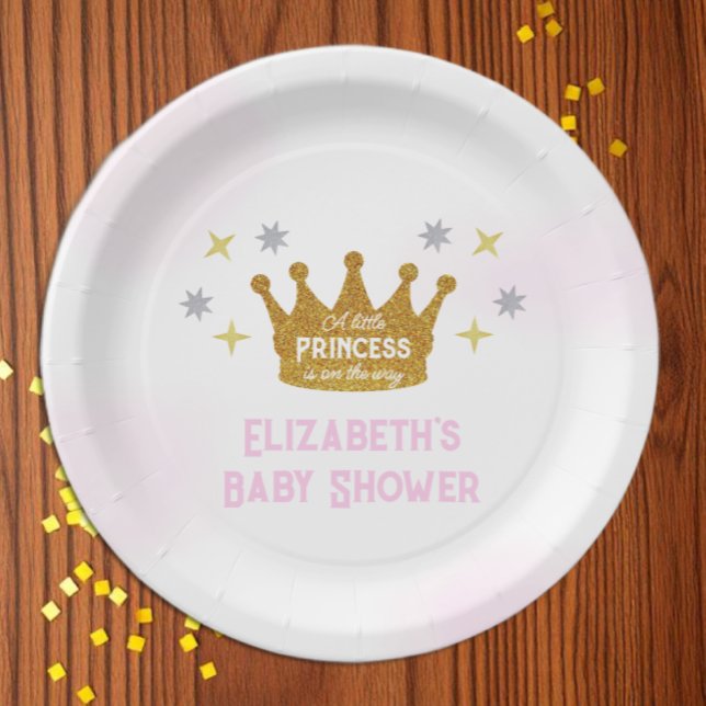 Plato De Papel Little Princess Girl Baby Shower (Subido por el creador)