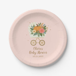 Plato De Papel Little Pumpkin Girl Baby Shower