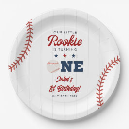 Plato De Papel Little Rookie Baseball 1st Birthday