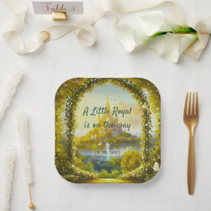Plato De Papel Little Royal está en camino Princesa de cuento d