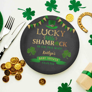 Plato De Papel Little Shamrock St. Patrick's Day Baby Shower
