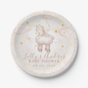 Plato De Papel Little Sheep Lamb Dreamy estrellas Baby Shower