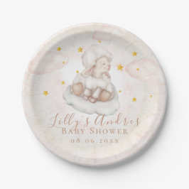 Plato De Papel Little Sheep Lamb Dreamy estrellas Baby Shower