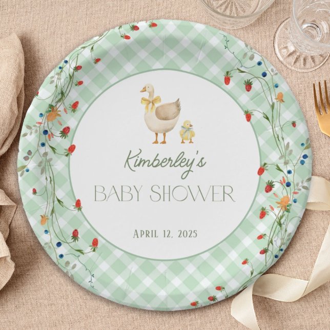 Plato De Papel Little Silly Goose Gender Neutral Baby Shower (Subido por el creador)