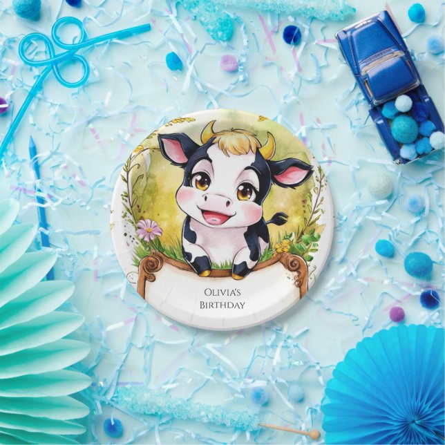Plato De Papel Little Simple Cow Birday (Fiesta)