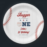 Plato De Papel Little Slugger Baseball 1st Birthday<br><div class="desc">These fun baseball themed 1st birthday party paper plates can be personalized with all your special birthday party details. Designed by Thisisnotme©</div>