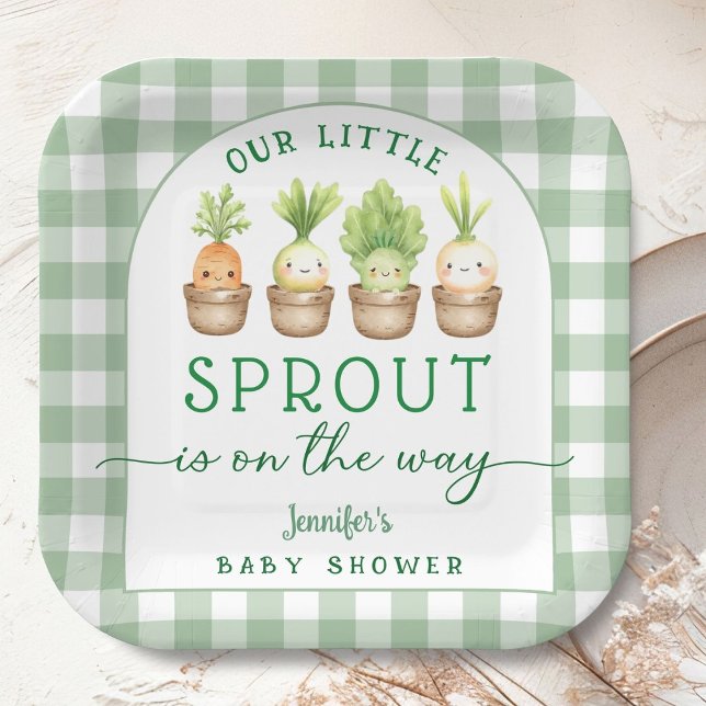 Plato De Papel Little Sprout Baby Shower  (Subido por el creador)