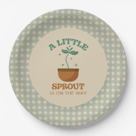 Plato De Papel Little Sprouts Garden Fiesta Baby Shower