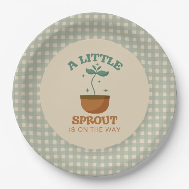 Plato De Papel Little Sprouts Garden Fiesta Baby Shower (Anverso)