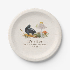 Plato De Papel Little Stinker Woodland Skunk Boy Baby Shower