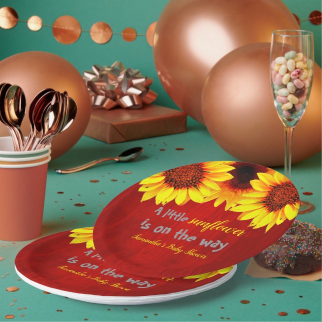 Plato De Papel Little Sunflower Baby Shower (Multi)