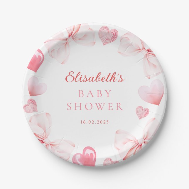 Plato De Papel Little Sweetheart Baby Shower (Anverso)