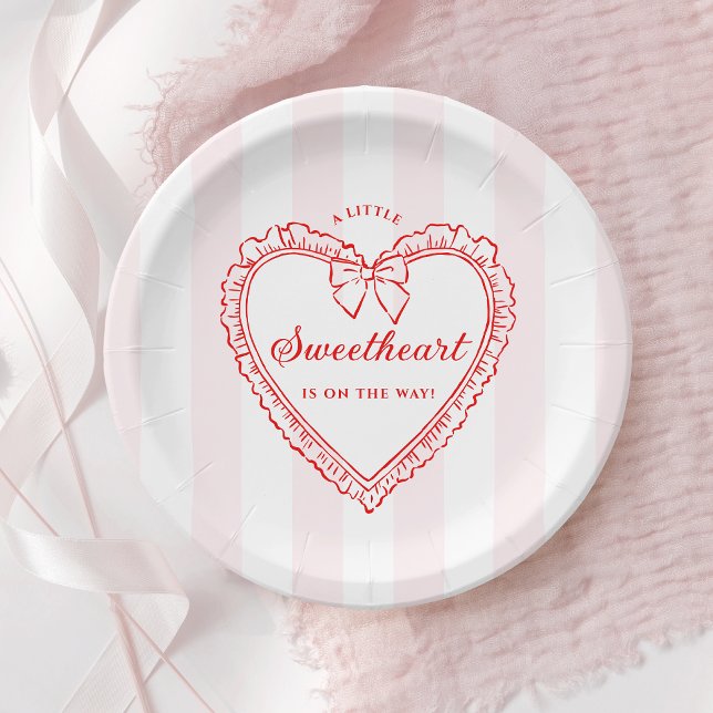 Plato De Papel Little Sweetheart Baby Shower Paper Plates (Subido por el creador)