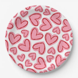 Plato De Papel Little Sweetheart Valentine's Baby Shower Pink