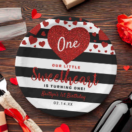 Plato De Papel Little Sweetheart Valentine's Day Any Age Birthday