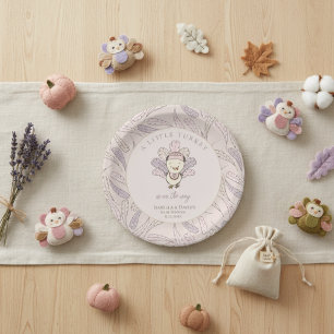 Plato De Papel Little Turkey Feathers Autumn Chica Baby Shower