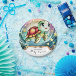 Plato De Papel Little Under Sea Turtle Baby Shower