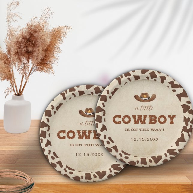 Plato De Papel Little Western Cowboy Baby Shower (Subido por el creador)