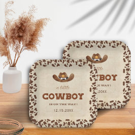 Plato De Papel Little Western Cowboy Baby Shower