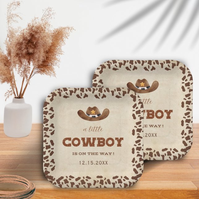 Plato De Papel Little Western Cowboy Baby Shower (Subido por el creador)
